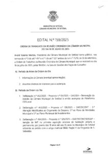 miniatura de Edital 159-2025 Ordem de Trabalhos