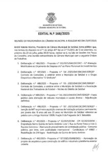 miniatura de Edital 168-2025 – 23-07-2025 – Reunião Extraordinária