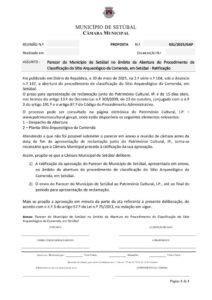 miniatura de GAP 31-2025 – Parecer do Município Setúbal – Abertura do Procedimento de Classificação do Sítio Arqueológico da Comenda