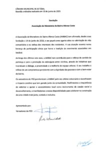 miniatura de Saudação – Associação de Moradores do Bairro Afonso Costa (PSD)