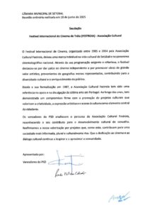 miniatura de Saudação – Festival Internacional de Cinema de Tróia (FESTROIA) – Associação Cultural (PSD)