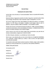 miniatura de Voto de Pesar_Jacinto Tadeu (PS)