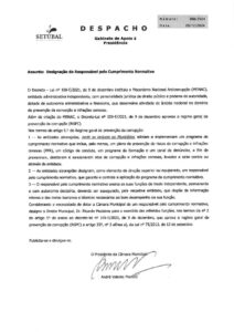 miniatura de Despacho nº 360 – Designação Responsável Cumprimento Normantivo