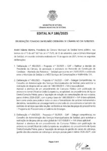 miniatura de Edital 186-2025 – 13-08-2025 (Deliberações)