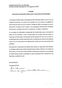 miniatura de Saudação – Aniversário da Associação de Reformados e Pensionistas de São Sebastião (PSD)