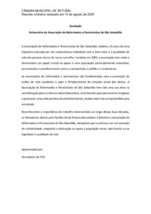 miniatura de Saudação – Aniversário da Associação de Reformados e Pensionistas de São Sebastião (PSD)