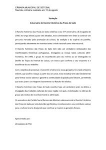 miniatura de Saudação – Aniversário do Rancho Folclórico das Praias do Sado (PSD)