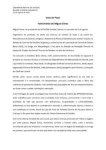 miniatura de Voto de Pesar – Miguel Simas (PS)