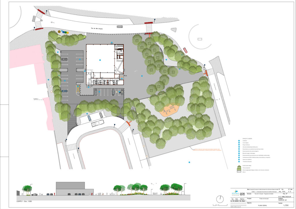 Obra | Plano geral relativo à construção envolvente do Auditório Municipal