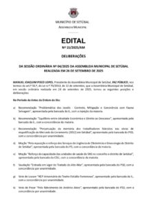 miniatura de Edital 15-2025-AM – Deliberações da Sessão Ord. 26.setembro.2025