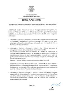 miniatura de Edital 214-2025 – 18-09-2025 (Deliberações)