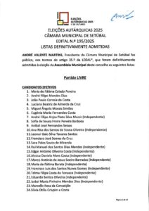 miniatura de Edital n.º 195-2025 – Listas definitivamente admitidas – Assembleia