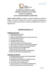 miniatura de Edital n.º 200-2025 – Listas definitivamente admitidas – JF Azeitão