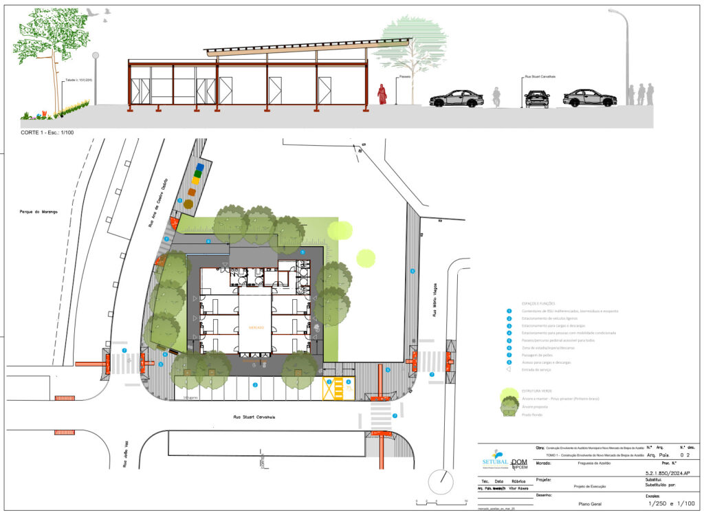 Obra | Plano de execução da construção envolvente do novo Mercado de Brejos de Azeitão