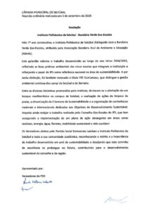miniatura de Saudação – Instituto Politécnico de Setúbal – Bandeira Verde Eco-Escolas(PSD)