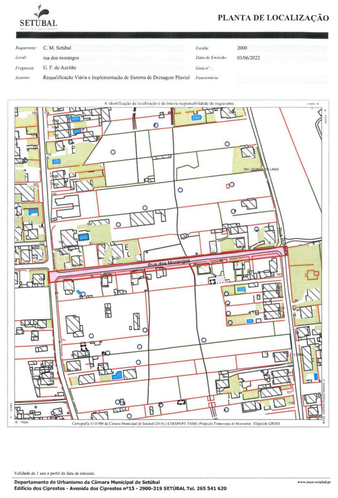Obra | Rua dos Morangos | Planta de Localização