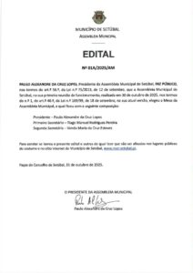 miniatura de Edital 01A-2025-AM – 1.º Reunião de Funcionamento Ass. Municipal 30-10-2025