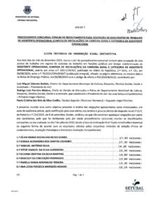miniatura de Ata n.º 7 – Lista Unitária de Ordenação Final