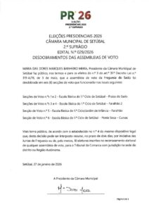 miniatura de Edital n.º 029-2026 – Desdobramento das assembleias de voto – JF Sado