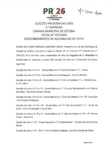 miniatura de Edital n.º 031-2026 – Desdobramento das assembleias de voto – JF S. Sebastião