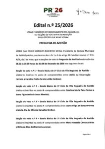 miniatura de Edital n.º 25-2026 – Locais e horário UFA