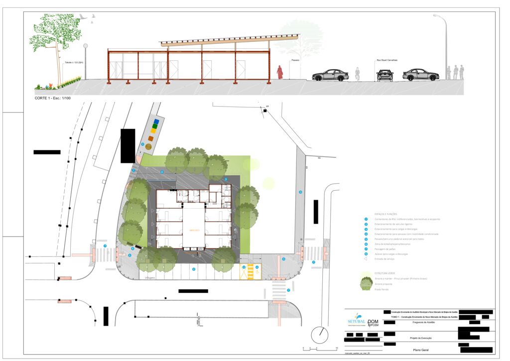 Plano Geral da construção da envolvente do novo mercado de Brejos de Azeitão