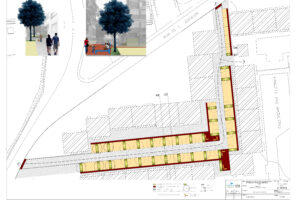 Plano Geral da construção de espaço nas traseiras da Rua de Vanicelos e Praceta das Amoreiras