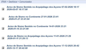 ProCiv | Avisos sismo