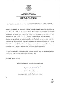 miniatura de Edital 149-2026 – Ausência Sra. Presidente_Suspensão de mandato