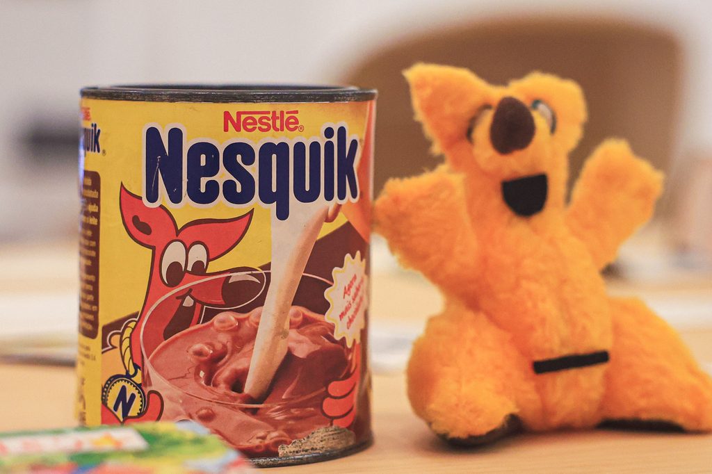Anúncio antigo da Nesquik, produzido por Maria Eduarda Colares.